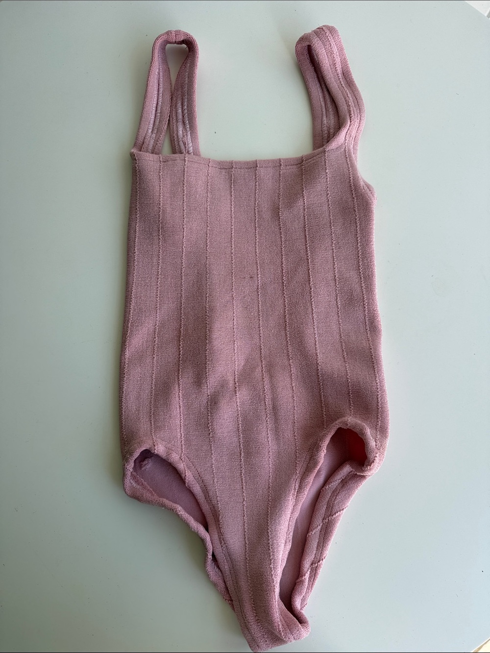 Hunza G Pink Ribbed One-Piece Swimsuit